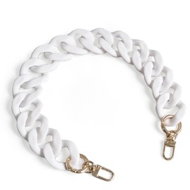 AIERSA Purse Charm Chain for Handbags,18in Short Bag Chain Strap for Purse,Acrylic Bag Shoulder Chains,Decorative Replacement Accessories Chains for DIY Crafts-White