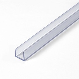 Outwater Plastics 385-Cl Clear 3/8'' Rigid PVC Flat Bottom U Clear Plastic U-Channel/C-Channel 36 Inch Lengths (Pack of 4)
