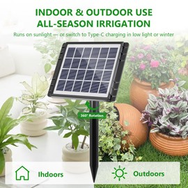 HEKIWAY 82FT Solar Drip Irrigation System, Auto Watering Kit for 20-30 Pots, Solar-Powered Plant Watering, 25 Timer Modes, 900ml/min Flow Indoor/Outdoor Garden, Balcony & Patio Irrigation System