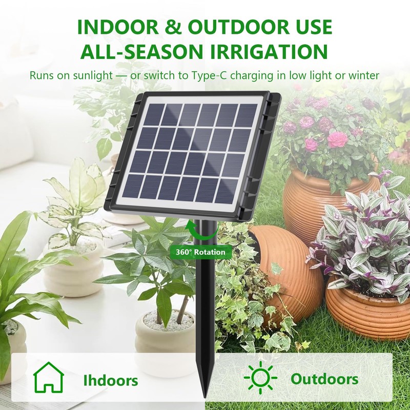 HEKIWAY 82FT Solar Drip Irrigation System, Auto Watering Kit for