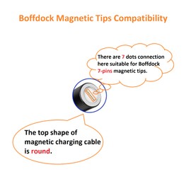 Boffdock 7-Pin Type C Magnetic Tips,4Pcs Magnetic Connector Tips Head for USB C Devices with 7 Contact Points Without USB Cord