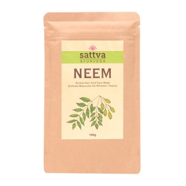 Sattva Neem Gesichtsmaske und Haarmaske - Anti Pickel Maske, Mitesser Maske für Männer und Frauen - Skincare Face Mask - Gesichtsmasken & Gesichtskurenfettige - Fettiger Kophaut und Schuppen - 100g