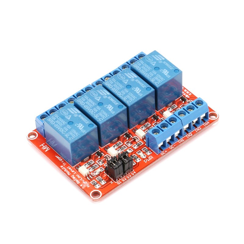 JESSINIE 5V 4-Channel Relay Module with Optocoupler Isolation, Supports High