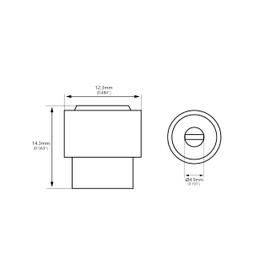 Banworks Guitars 3-Way Toggle Switch Tip Imperial 4.9mm (3/16") Pickup Selector Switch Caps Barrel Switch Knob Tip Caps for USA Fender Telecaster Tele Guitars Pack of 2 JT/DWQM-02 Vintage White