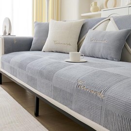 Couch Cover, Sofa Cover 1 2 3 4 Seater, Sofa Protector Non-Slip, L Shape Sofa Throw, Sofa Blankets for Seat, Universal Sofa Blanket, Throw, Sofa Cover Corner Sofa, Grey, 70 x 70 cm