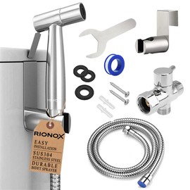 Handheld Bidet Sprayer for Toilet - Adjustable Water Pressure Jet, Bidet Attachment for Toilet, Easy Installation, Quality Stainless Steel, Durable Internals, Leakproof Design (Brushed Nickel)