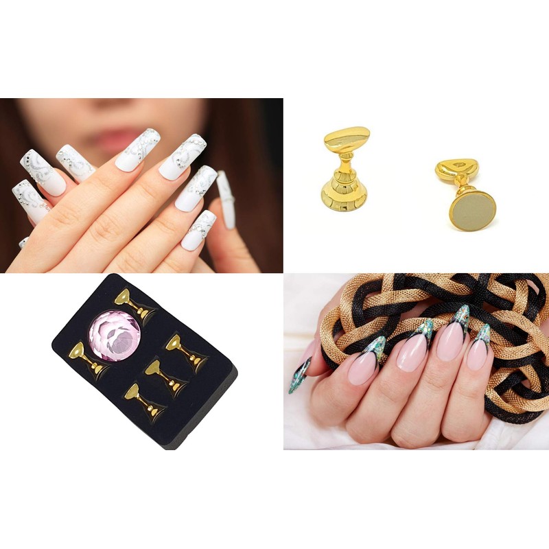 Kiara World Magnetic Nail Art Tips Stand Crystal Base Alloy