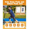 Kids Protective Gear Set, Knee and Elbow Pads with Wrist