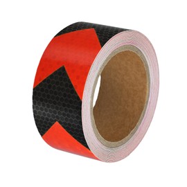 ACROPIX Universal 5cmx10m Red and Black Arrow Reflective Stickers Reflective Tape Safety Warning Reflective Protector - Pack of 1