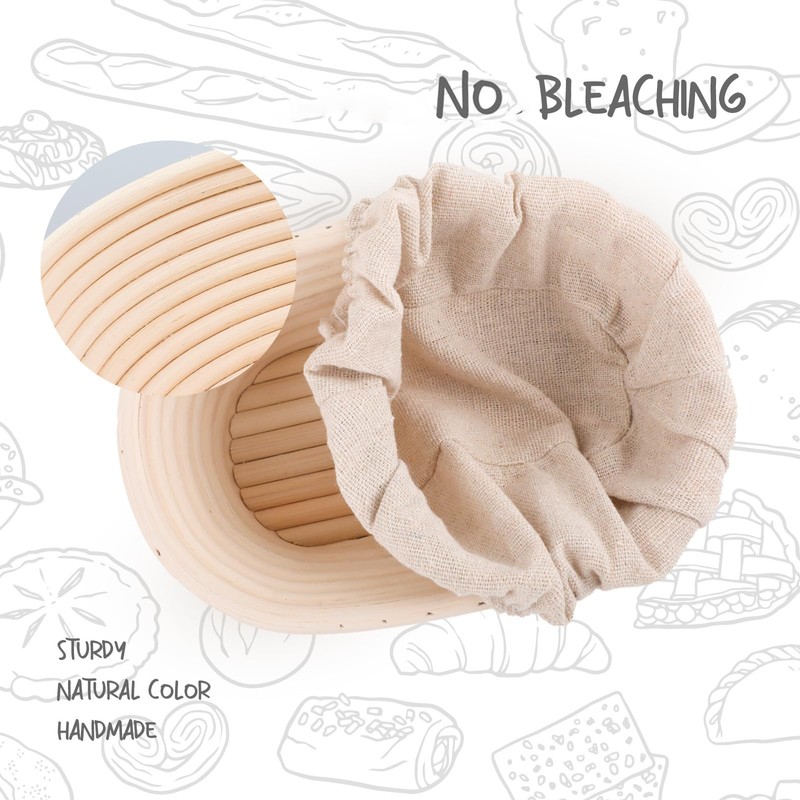 DOYOLLA Mini Oval Proofing Set (6.5inch, set of 5), Sourdough