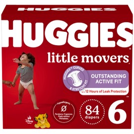 Huggies Size 6 Diapers, Little Movers Baby Diapers, Size 6 (35+ lbs), 84 Count, Packaging May Vary