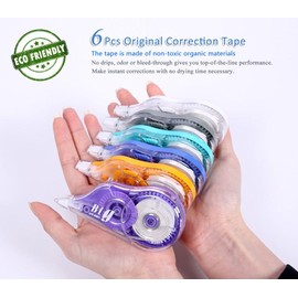 Original Correction Tape, 12 Meters Long Tape, 6-Pcs