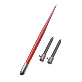 49" Hay Bale Spear, Heavy Duty Hay Spear Quick Attach Square Hay Bale Spears with 2 Pcs 17" Stabilizer Spears, 4500lbs Capacity Hay Bale Spike with Hex Nut & Sleeve, for Buckets Tractors Loaders