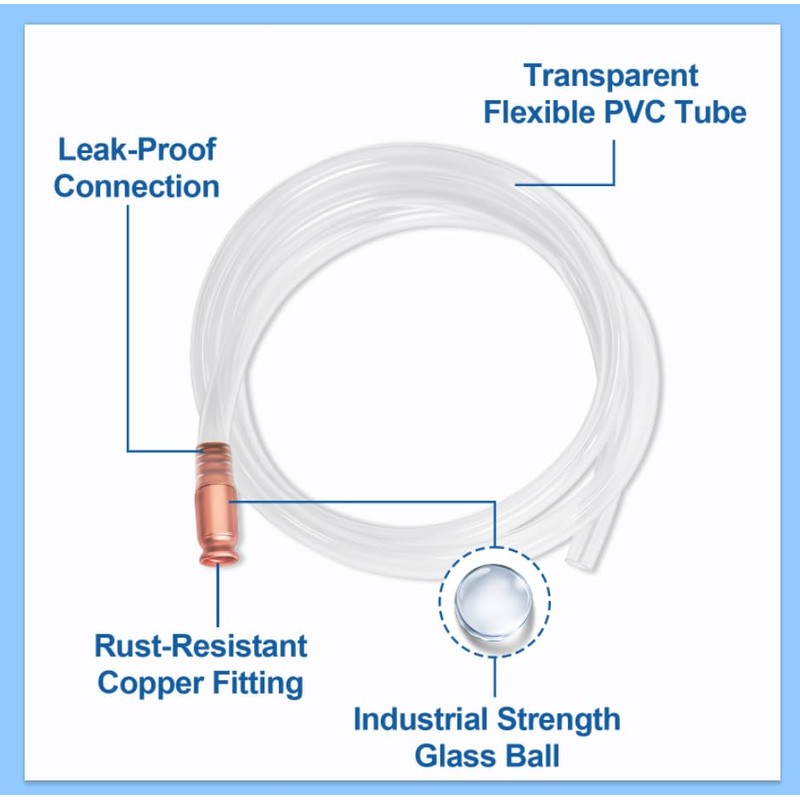 Wadoy Self-Priming Siphon Hose Pump Kit - 6FT 1/2" Valve