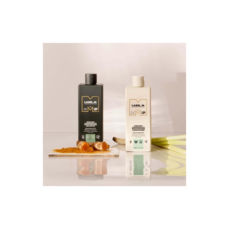LABEL.M Organic Lemongrass Moisturising Shampoo 300ml – With Recyclable Pump