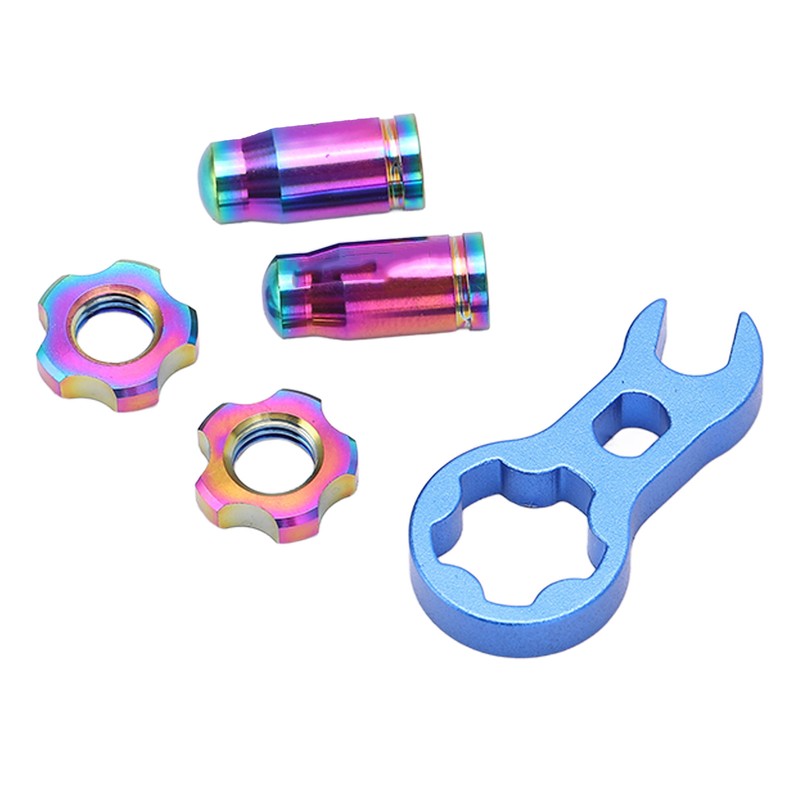 RISK 7pcs Titanium Alloy Bicycle Presta Valve Cap Strong Hardness