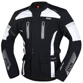IXS Pacora-ST Tour Jacket – Sleek, Lightweight, All-Weather Moto Sports Jacket for Kids & Adults – Black & White Design XL