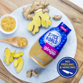Spice World Squeezable Minced Ginger – 22.75oz Ready-to-Use Squeeze Ginger Perfect for Stir Fry, Marinades, & More – Simply add the Seasoning for Cooking to Add Flavor Without Prep or Mess