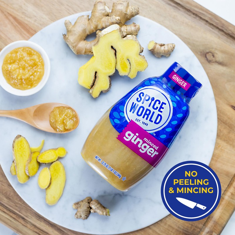 Spice World Squeezable Minced Ginger – 22.75oz Ready-to-Use Squeeze Ginger