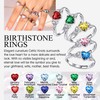 Suplight 925 Sterling Silver March Birthstone Rings Adjustable Aquamarine Celtic