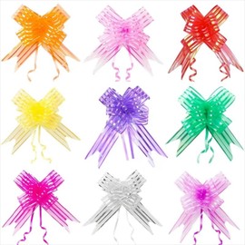 Dzrige Christmas Pull Bows, Gift Bows with Ribbon, Gift Wrapping Accessory for Gift Wrapping, Christmas Wrapping Ribbon, Crafting, Wedding, Party, Festival, Baskets, Wine Bottles Decoration