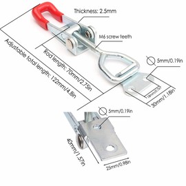 Mcoser 122mm Toggle Catch Latch,Adjustable Toggle Clamp,Stainless Steel Toggle Clamp for Door Cabinet Box((Without Locking Hole)