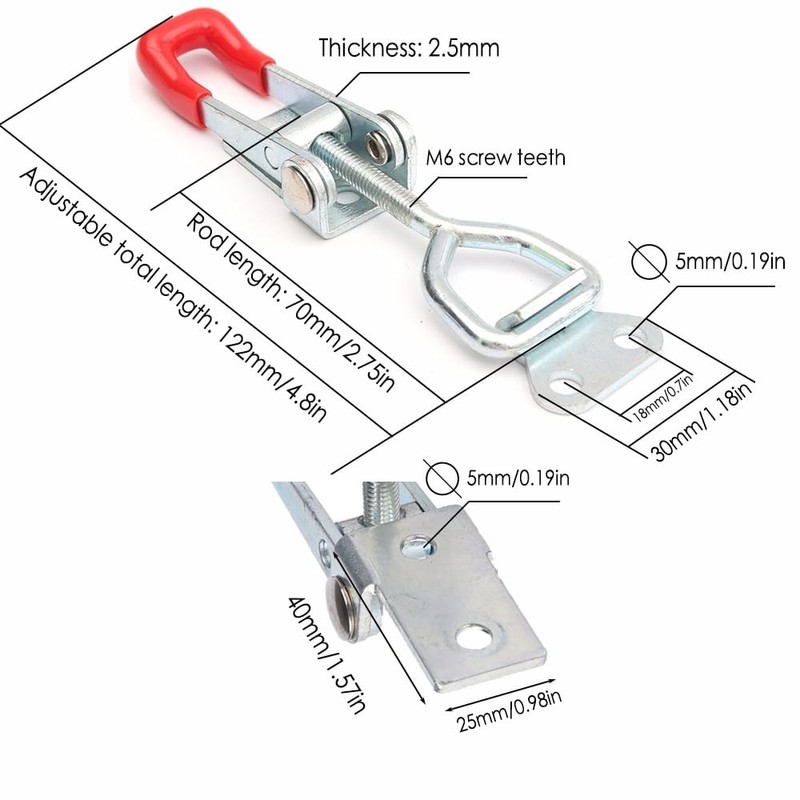Mcoser 122mm Toggle Catch Latch,Adjustable Toggle Clamp,Stainless Steel Toggle Clamp