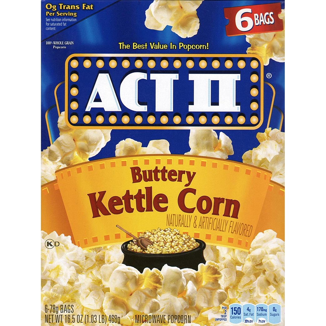 Kettle Corn - ACT II Buttery Kettle Corn - 6 Bags