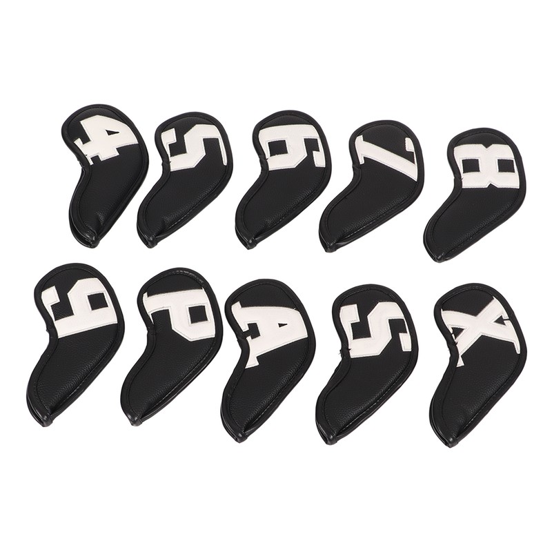 10pcs set PU Waterproof Golf Club Iron Cover Fine Sewing