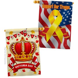 Angeleno Heritage Celebrate Victoria Day House Flag Pack Canada Provinces Canadian Territories Region Country Particular Area Support Our Troops Banner Small Garden Yard Gift Double-Sided, Made In USA