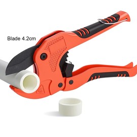 MTSDM Ratchet PVC Pipe Cutter, Pipe and Tube Cutter, Cuts Up to 1-1/4" PEX, PVC, PPR, Plastic Hoses& Plumbing Pipes, One-hand Fast Pipe Cutting Tool with Ratchet Drive for Home and Plumbing Repairs