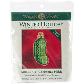 Mill Hill Christmas Pickle Beaded Counted Cross Stitch Christmas Ornament Kit 2017 Winter Holiday MH181734