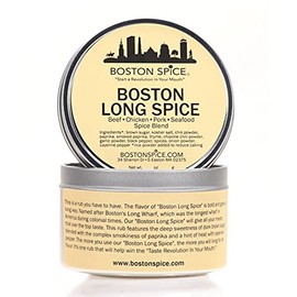 Boston Spice Long Spice Handmade Gourmet Barbecue Seasoning Blend Beef Steak Poultry Wings Fish Seafood Ribs Pork Vegetables Dry Rubs Grilling BBQ Smoker Dry Rub Baked Sauteed 1 Cup Tin 5.5oz/157g