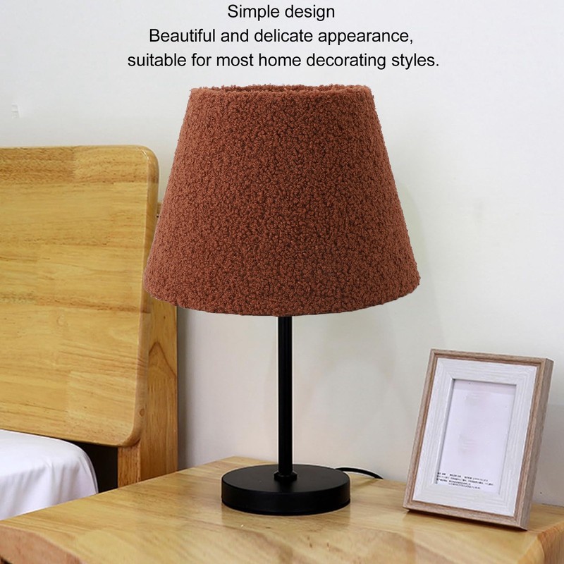 Table Lamp Shade Plush Cloth Tapered Simple Exquisite Lampshade for