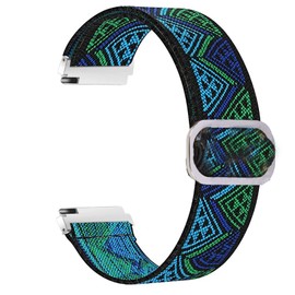 Sahouden Compatible with NZKEEYZI Smartwatch Band, Stretch Elastics Nylon Adjustable Replacement Strap Accessories Compatible for NZKEEYZI L20/YIYEBFU L20/Aukire L20 Smartwatch (Blueprint)