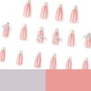 Vezocim French Artificial Fake Square Nails, 24Pcs Press on Nails