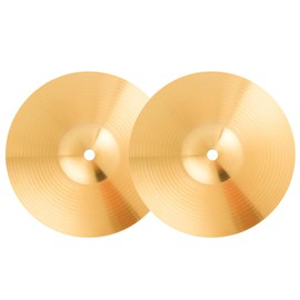 Vaguelly 2Pcs Brass Cymbals, 6" Crash/Ride Cymbals Brass Cymbals Drum Set Percussion Cymbals for Beginners and Students, 15 cm