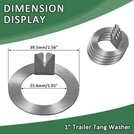 SAQXK Pack of 4 Trailer Wheel Spindle Tang Washer Fits for EZ Lube Spindle Axle 2K to 7K Replacement Spindle Tang Washer Inner Diameter 1"