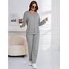 Fnumoa Womens Waffle Knit Hooded Pajama Sets Long Sleeve Matching