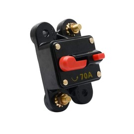 70 Amp Circuit Breaker with Manual Reset - HugeAuto 12V-24V DC Car Audio Inline Circuit Breaker Fuse Block for Auto Motor Car Marine Boat Audio Solar Inverter System Protection
