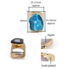 Dazzle Appeal Natural Agate Slice Statement Cuff Ring, Brass Gold