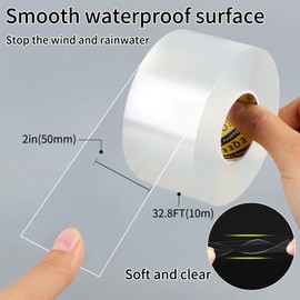 MILEQEE Window Seal Strip Tape for Winter Clear, 2in x 32.8FT, Weather Stripping Sealing Insulation Tape for Windows and Door, Window Frame Sealer Draft Blocker Doors Seals Strips, 0.5mm Thick