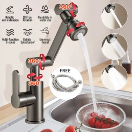 MDHAND Kitchen Faucet 1080° Swivel Single Handle Sink Sprayer Mixer Tap for Bathroom RV