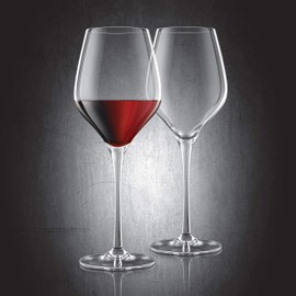 Final Touch Red Wine Glasses - Set of 2 Lead-Free Crystal - DuraShield Titanium Reinforced – Handcrafted (LFG1112)