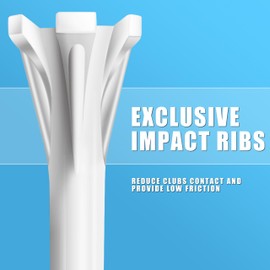 CHAMPKEY Original Plastic Golf Tees 100 Pack | 85 Driver Tees with 15 Iron/Hybrid Tees Mixed Pack | Low Friction and Resistance Golf Plastic Tees (2-3/4")