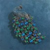 Rhinestone Peacock Brooch Pin for Women Girls Fashion Exquisite Exaggerated