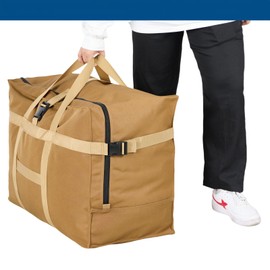 Arxus Large Travel Bag, 120L Waterproof Weekend Over Luggage Tote Bag for Airlines, Travel, Camping, Moving and School, khaki, travel bag