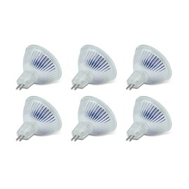 lumenivo 6 Pack MR16 Halogen Bulbs 20W 12V GU5.3 Spotlight 36° Warm White Dimmable Bin-Pin Base 4000 Hours MR16 Bulbs with Clear Glass Cover