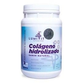Colágeno Hidrolizado Puro Lumivit Sabor Natural 1.2 Kg 48 Días I Resveratrol - Matcha - Acido Hialuronico - Achicoria - Probióticos Y Prebióticos - Mo