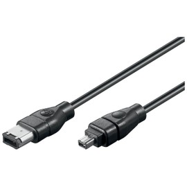 Wentronic FireWire+ Cable 6-Pin Male to 4-Pin Male 4.5 m Black